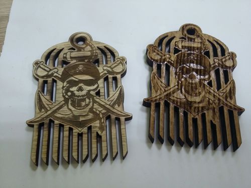 طرح شانه ریش دزدان دریایی برای برش لیزری - pirate beard comb for laser cut ve - برای دستگاه CNC چوب و لیزر (سی ان سی)