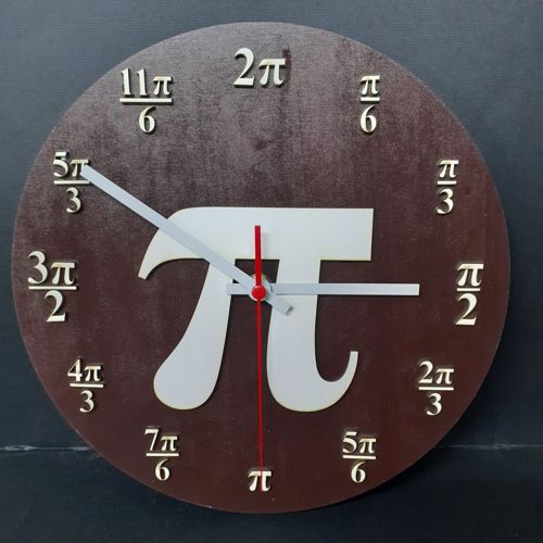 طرح ساعت دیواری pi برای برش لیزری - pi wall clock for laser cut - برای دستگاه CNC چوب و لیزر (سی ان سی)