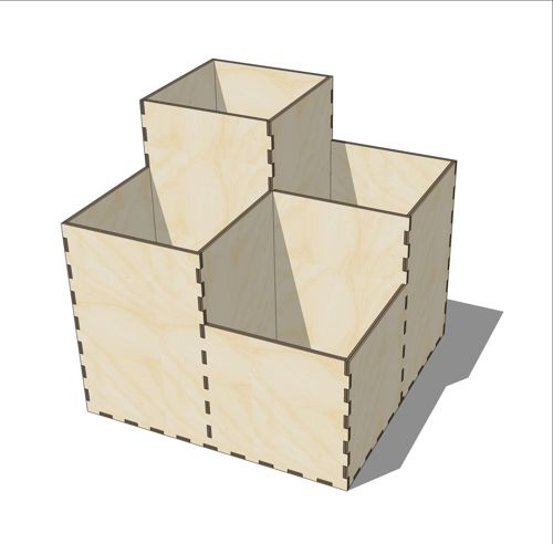 طرح تخته سه لا 4 محفظه میز سازماندهنده برش لیزری - plywood 4 compartment desk organizer laser cut ve - برای دستگاه CNC چوب و لیزر (سی ان سی)