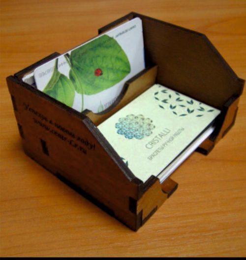 طرح تخته سه لا کارت ویزیت نگهدارنده برای برش لیزری - plywood business card holder for laser cut ve - برای دستگاه CNC چوب و لیزر (سی ان سی)