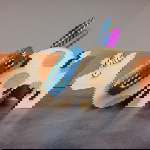 طرح تخته سه لا زرافه گوشی و جا مداد سازماندهنده 6mm برش لیزری - plywood giraffe phone and pencil holder organizer 6mm laser cut - برای دستگاه CNC چوب و لیزر (سی ان سی)