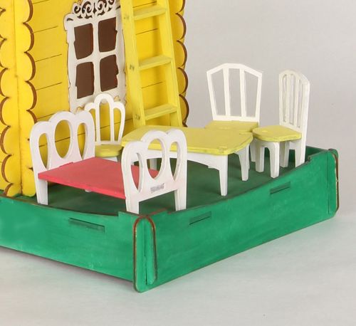 طرح plywwood-dollhouse-furniture-miniature-chair-table-bed-for-laser-cutting-ve