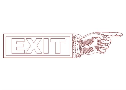 طرح لوگو خروج دست - point hand exit logo - برای دستگاه CNC چوب و لیزر (سی ان سی)