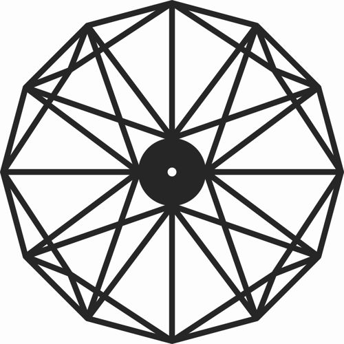 طرح ساعت دیواری چندضلعی قاب - polygon wall clock - برای دستگاه CNC چوب و لیزر (سی ان سی)