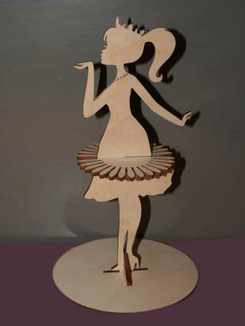 طرح princess-napkin-holder-plywood-template-lady-napkin-holder-laser-cutting