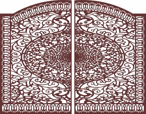 طرح طراحی درب جداکننده شبکه حریم خصوصی برای برش لیزری - privacy lattice separator gate seamless design for laser cut ve - برای دستگاه CNC چوب و لیزر (سی ان سی)