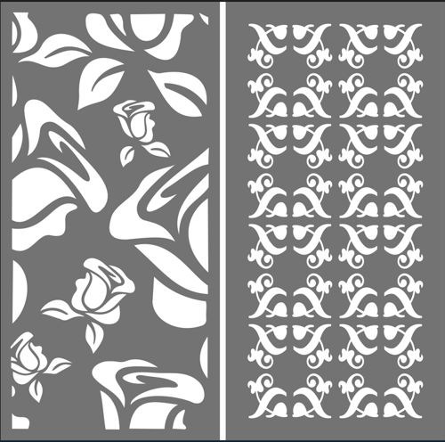 طرح privacy-partition-indoor-panel-lattice-design-patterns-set-for-laser-cut-ve