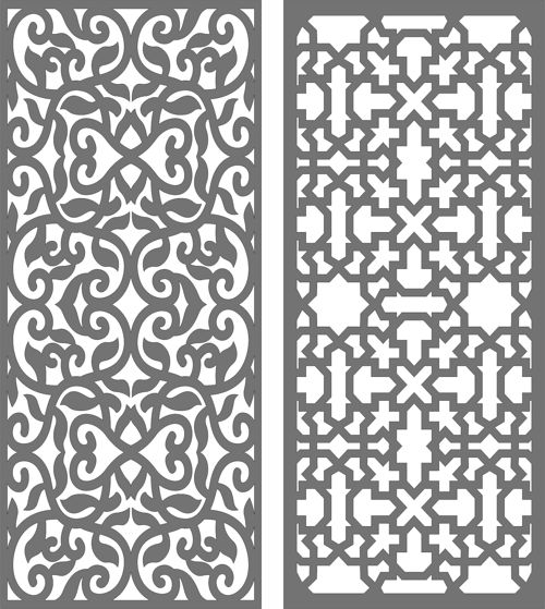 طرح پارتیشن حریم خصوصی داخلی پنل شبکه اتاق جداکننده الگوهای تنظیم - privacy partition indoor panel lattice room divider patterns set - برای دستگاه CNC چوب و لیزر (سی ان سی)