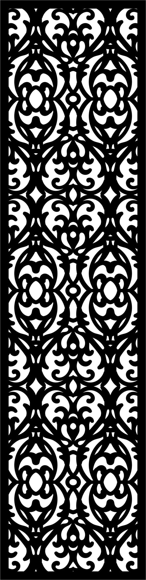 طرح پارتیشن حریم خصوصی پنل‌های داخلی گلدار شبکه استنسیل جداکننده اتاق - privacy partition indoor panels floral lattice stencil room divider - برای دستگاه CNC چوب و لیزر (سی ان سی)