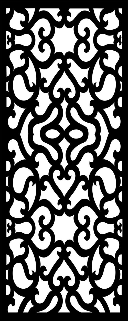 طرح privacy-partition-indoor-panels-floral-lattice-stencil-room-divider-seamless-design-pattern-for-laser-cutting-ve