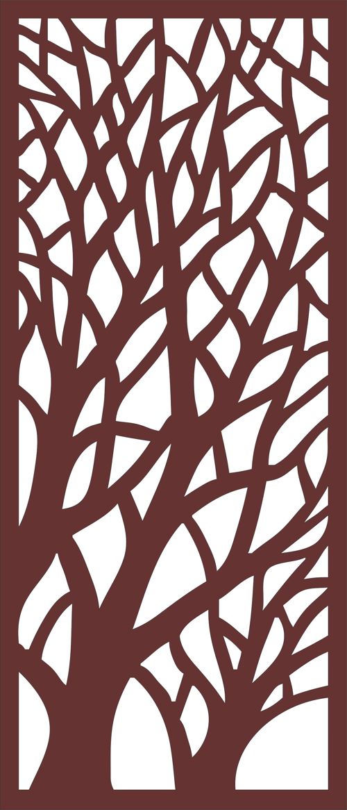 طرح privacy-partition-indoor-panel-tree-screen-room-divider-seamless-design-for-laser-cutting