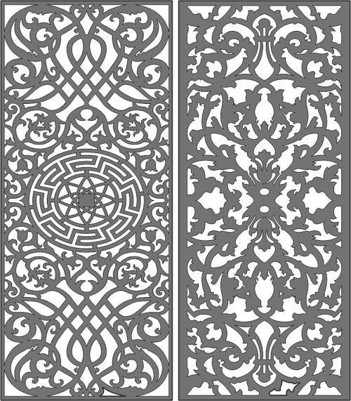 طرح الگوی پارتیشن پنل اتاق جداکننده حریم خصوصی برای برش لیزری - privacy partition panel room dividers pattern set for laser cutting - برای دستگاه CNC چوب و لیزر (سی ان سی)
