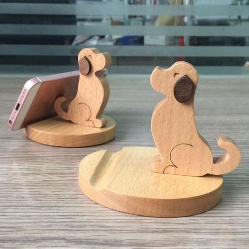 طرح پایه گوشی توله سگ نگهدارنده گوشی همراه لیزر - puppy phone stand cell phone holder laser cut ve - برای دستگاه CNC چوب و لیزر (سی ان سی)