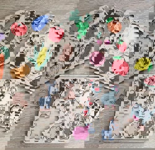 طرح بازی پازل برای بچه‌ها برای برش لیزری - puzzle game for kids for laser cutting ve - برای دستگاه CNC چوب و لیزر (سی ان سی)