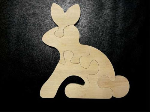 طرح پازل حیوانات خرگوش برش لیزری - rabbit animal puzzle laser cut ve - برای دستگاه CNC چوب و لیزر (سی ان سی)