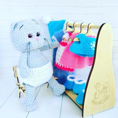 طرح قفسه برای عروسک لباس و کفش برای برش لیزری - rack for doll clothes and shoes for laser cutting ve - برای دستگاه CNC چوب و لیزر (سی ان سی)