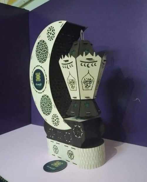 طرح فانوس ماه رمضان لیزری - ramadan moon lantern laser cut ve - برای دستگاه CNC چوب و لیزر (سی ان سی)