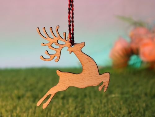طرح گوزن شمالی کریسمس درخت تزئینی لیزر - reindeer christmas tree ornament laser cut - برای دستگاه CNC چوب و لیزر (سی ان سی)