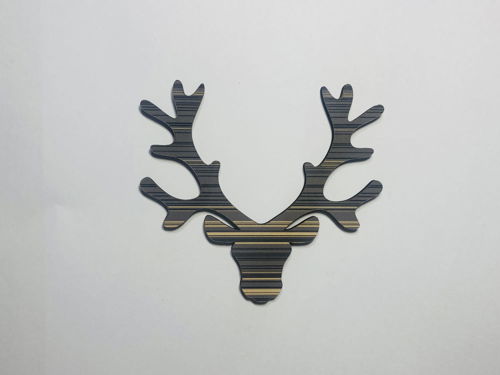 طرح سر گوزن شمالی برش چوب ناتمام کاردستی چوبی خالی برش لیزری - reindeer head wood cutout unfinished wood craft blank laser cut - برای دستگاه CNC چوب و لیزر (سی ان سی)