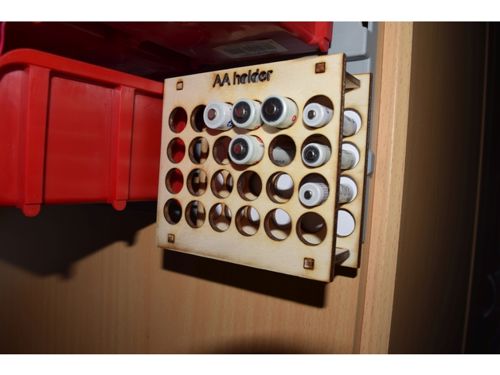 طرح نگهدارنده باتری قلم برش لیزری سه بعدی پازل - release battery holder aa laser cut 3d puzzle - برای دستگاه CNC چوب و لیزر (سی ان سی)