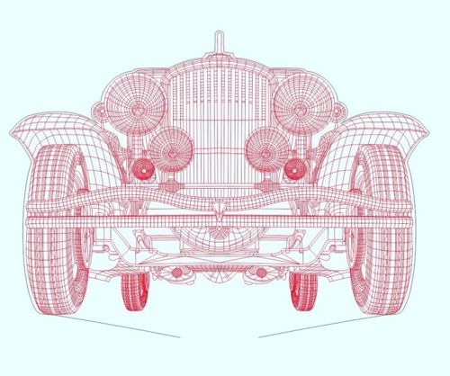 طرح حکاکی لیزری روی چراغ LED سه بعدی ماشین رترو با اکریلیک - retro car acrylic 3d led lamp laser engraving ve - برای دستگاه CNC چوب و لیزر (سی ان سی)