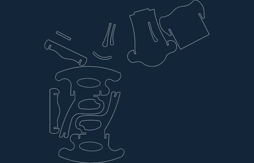 طرح صندلی گهواره‌ای طرح - rocking chair blueprint - برای دستگاه CNC چوب و لیزر (سی ان سی)
