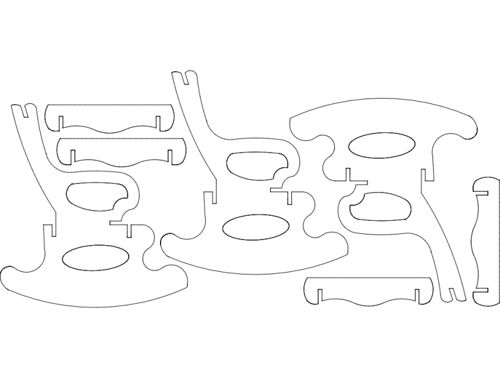 طرح صندلی گهواره‌ای s7 - rocking chair s7 - برای دستگاه CNC چوب و لیزر (سی ان سی)