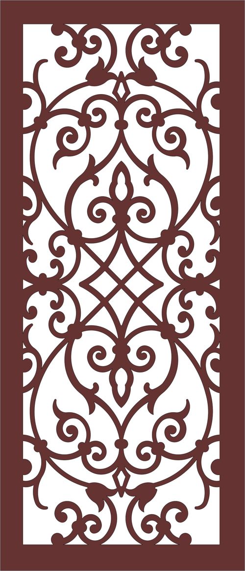 طرح جداکننده اتاق گلدار درز صفحه پنل برای برش لیزر - room divider floral seamless screen panel for laser cutting - برای دستگاه CNC چوب و لیزر (سی ان سی)