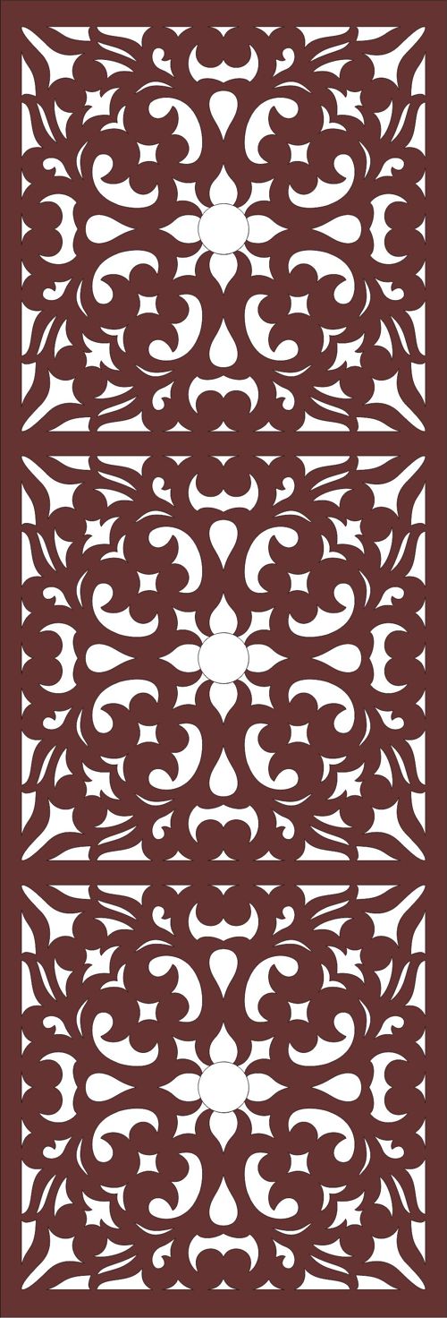 طرح جداکننده اتاق درز گلدار پنل گریل برای برش لیزری شیشه - room divider seamless floral grill panel for laser cut ve - برای دستگاه CNC چوب و لیزر (سی ان سی)