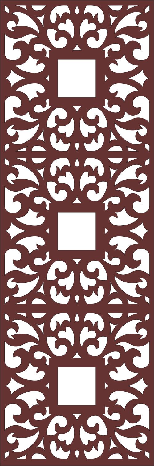 طرح جداکننده اتاق درز گل کوره برای برش لیزری - room divider seamless floral grills for laser cutting - برای دستگاه CNC چوب و لیزر (سی ان سی)