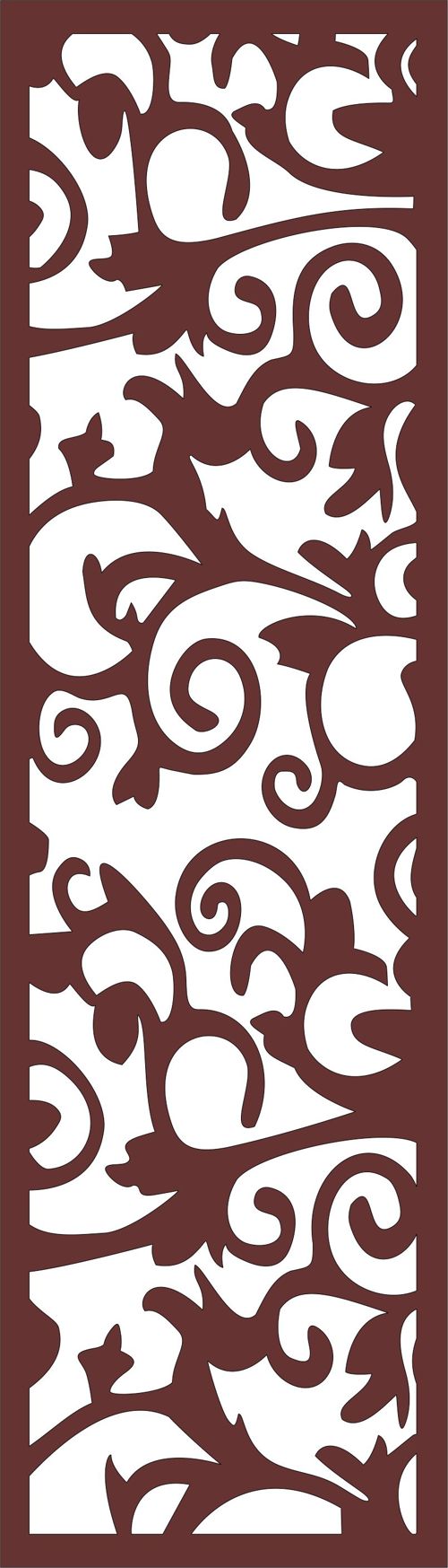 طرح جداکننده اتاق درز گلدار صفحه برای برش لیزر شیشه - room divider seamless floral screen for laser cutiing ve - برای دستگاه CNC چوب و لیزر (سی ان سی)
