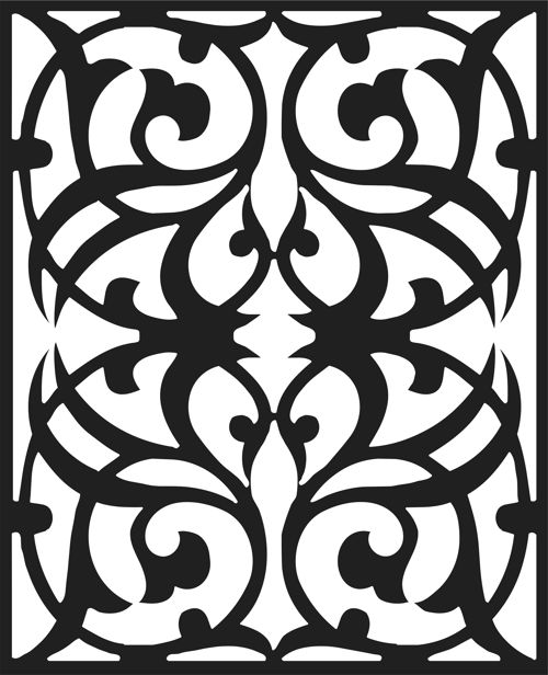 طرح جداکننده اتاق درز گلدار صفحه برای برش لیزر - room divider seamless floral screen for laser cutting - برای دستگاه CNC چوب و لیزر (سی ان سی)