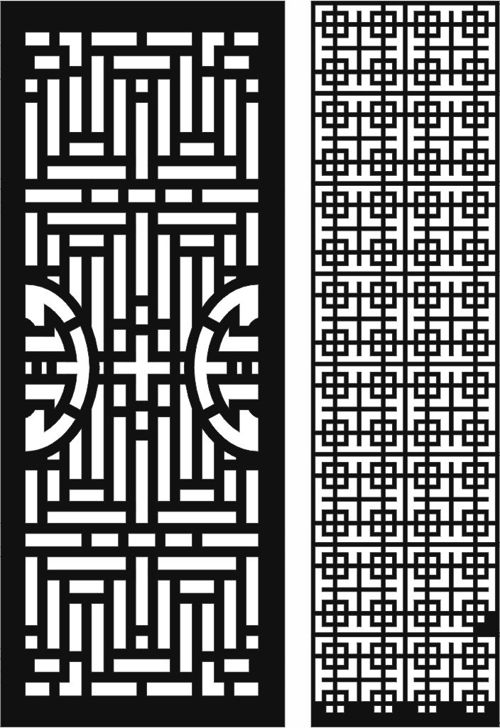 طرح پانل‌های درز با صفحه نمایش گلدار اتاق برای برش لیزری - room floral screen seamless panels set for laser cutting - برای دستگاه CNC چوب و لیزر (سی ان سی)
