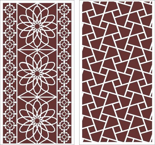 طرح الگوی گل دیوار شیشه‌ای شکسته برای پارتیشن اتاق برش لیزری - room partition broken glass wall flower pattern for laser cutting - برای دستگاه CNC چوب و لیزر (سی ان سی)