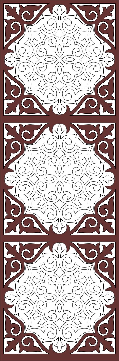 طرح جداکننده اتاق درز گل گریل برای برش لیزری - room separator seamless floral grill design for laser cutting - برای دستگاه CNC چوب و لیزر (سی ان سی)