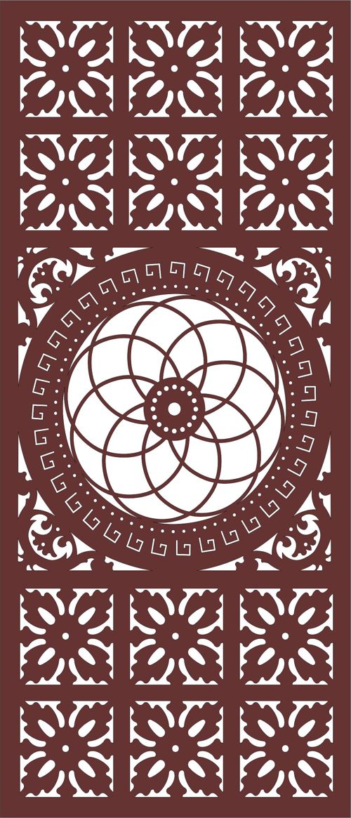 طرح جداکننده اتاق درز گل صفحه طراحی cnc لیزر برش - room separator seamless floral screen design cnc laser cutting - برای دستگاه CNC چوب و لیزر (سی ان سی)