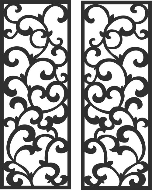 طرح جداکننده اتاق یکپارچه گلدار صفحه طرح برای برش لیزری - room separator seamless floral screen design for laser cut ve - برای دستگاه CNC چوب و لیزر (سی ان سی)