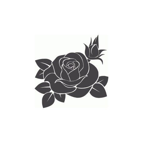 طرح گل رز سیلوئت رز - rose flower silhouette - برای دستگاه CNC چوب و لیزر (سی ان سی)