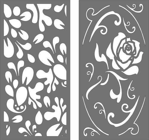 طرح گل رز در برگ گرد و غبار طرح مشبک - roses in leaf dust lattice design - برای دستگاه CNC چوب و لیزر (سی ان سی)