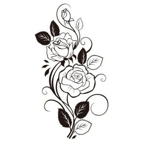 طرح نقاشی رز تاک - rose vine drawing - برای دستگاه CNC چوب و لیزر (سی ان سی)