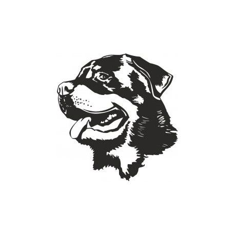 طرح سر سگ روتوایلر سیاه سفید - rottweiler dog head black white - برای دستگاه CNC چوب و لیزر (سی ان سی)