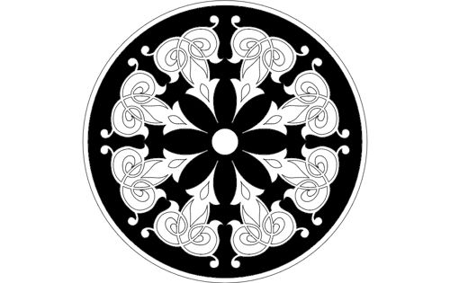 طرح گل گرد - round floral design - برای دستگاه CNC چوب و لیزر (سی ان سی)
