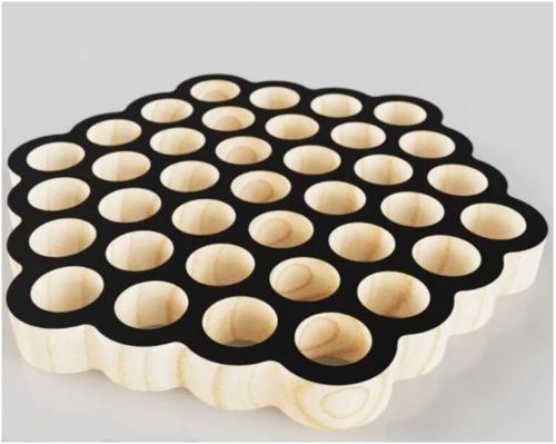 طرح round-honeycomb-trivet-37-holes