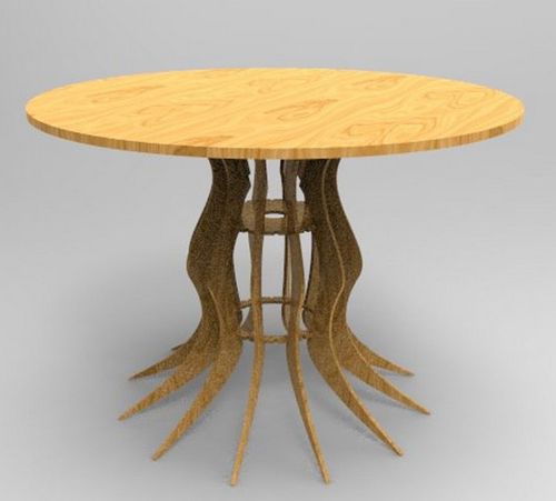 طرح میز روستایی فضای باز میز - rustic outdoor table - برای دستگاه CNC چوب و لیزر (سی ان سی)