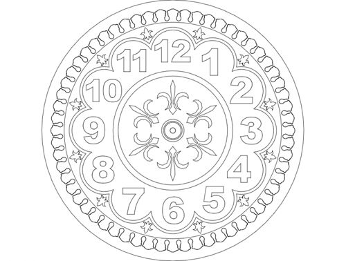 طرح ساعت تزئینی ساعت - saat ornament clock - برای دستگاه CNC چوب و لیزر (سی ان سی)