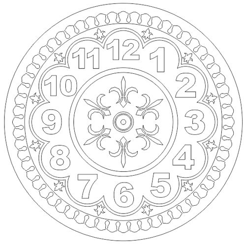 طرح الگوی طراحی گرد ساعت - saat pattern design round - برای دستگاه CNC چوب و لیزر (سی ان سی)