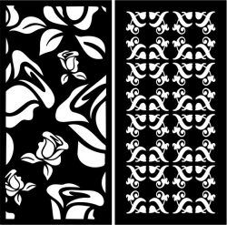 طرح نمونه پرده پارتیشن با گل رز برای برش لیزر cnc - sample partition screens with roses for laser cut cnc ve - برای دستگاه CNC چوب و لیزر (سی ان سی)