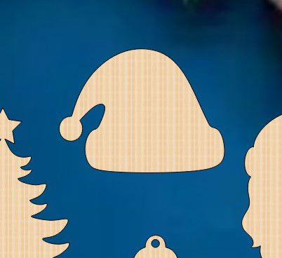 طرح کلاه چوبی خالی برش لیزر - santa hat wood blank cutout laser cut ve - برای دستگاه CNC چوب و لیزر (سی ان سی)
