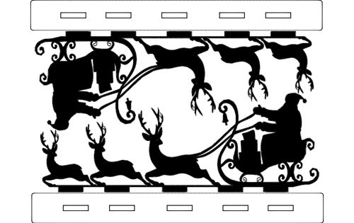 طرح بابانوئل در سورتمه‌اش تزئینات پایه بابانوئل - santa in his sleigh stand decoration - برای دستگاه CNC چوب و لیزر (سی ان سی)