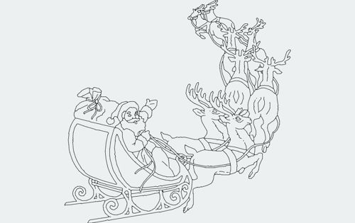 طرح سورتمه بابانوئل برش لیزری - santa sleigh laser cut - برای دستگاه CNC چوب و لیزر (سی ان سی)